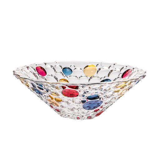 捷克进口/BOHEMIA波西米亚进口水晶玻璃彩色水滴插花装饰手工描彩花瓶/果斗 商品图2