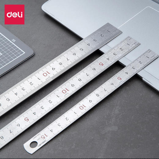 得力不锈钢直尺金属尺子 商品图1