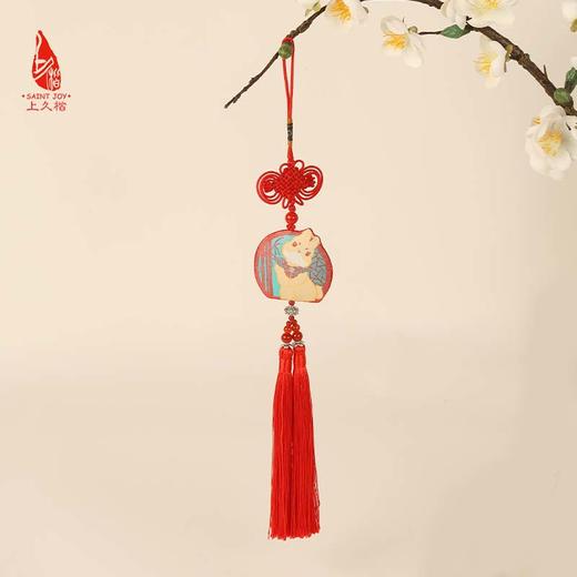 SAINTJOY/上久楷 宋锦挂件  窗棂淑兔  SPS22A06 商品图1