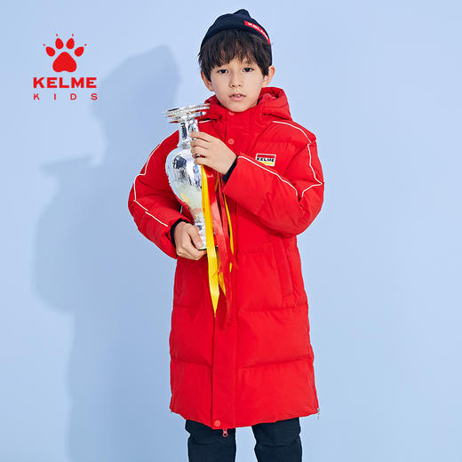 KELME卡尔美 正品儿童运动棉服男女中长款冬季加厚足球连帽棉衣新 商品图1