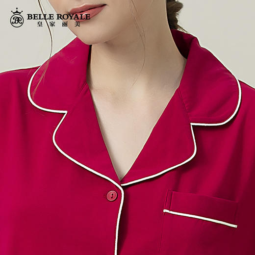 皇家丽美红色睡衣女春秋款结婚新婚情侣棉质家居服本命年JJT9897 商品图4