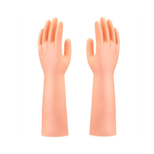 SHOWA/尚和手套日本丝滑加长昭和贴手植绒洗衣服厨房家务清洁洗碗M码 商品图0