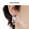 lost in echo原创设计师品牌宝石猎人双马尾小人造型珍珠拼接耳环 商品缩略图1
