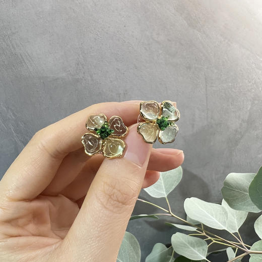 北京仓｜Gripoix Paris-Pop Glamour-浅绿色 耳环［法国设计师］ 商品图5