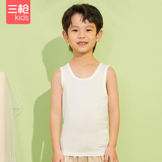 Threegun三枪 【莫代尔】男童/女童少儿打底儿童背心-39103A011 商品图3