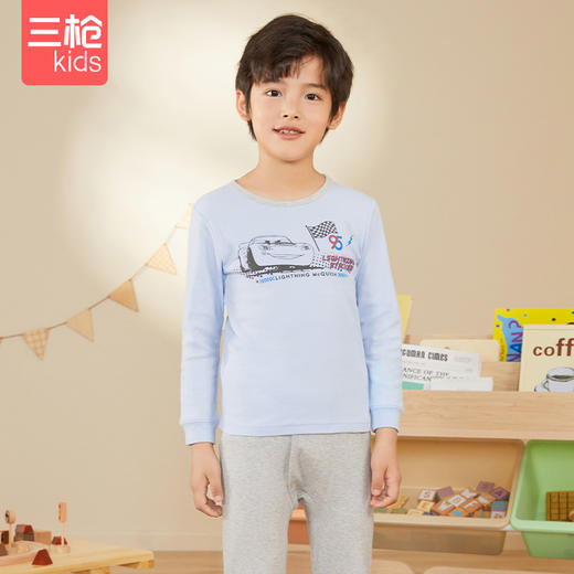 Threegun三枪 【舒肤软棉】男童圆领儿童长袖长裤内衣套装-2D313D011 商品图0