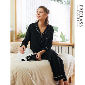 弗利少女睡衣女春夏薄款长袖情侣同款家居服 可外穿ins风套装2023年新款