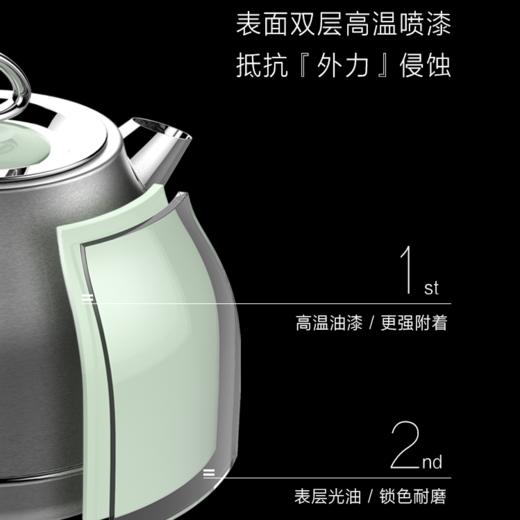 【专柜-北鼎】北鼎摩登电热水壶烧水壶304不锈钢自动断电水壶家用送礼0塑胶K203 1.2L 商品图4