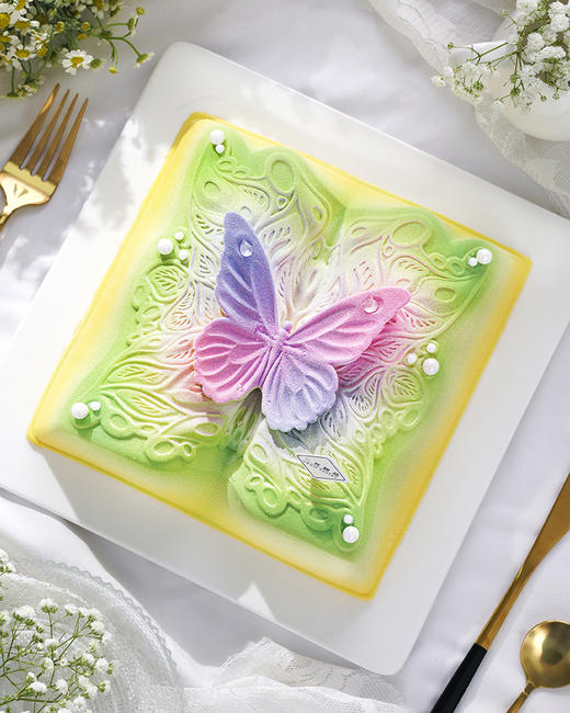 印象派尼斯-日本柚香草榛子慕斯生日蛋糕（2.0磅-3.6磅） 商品图1