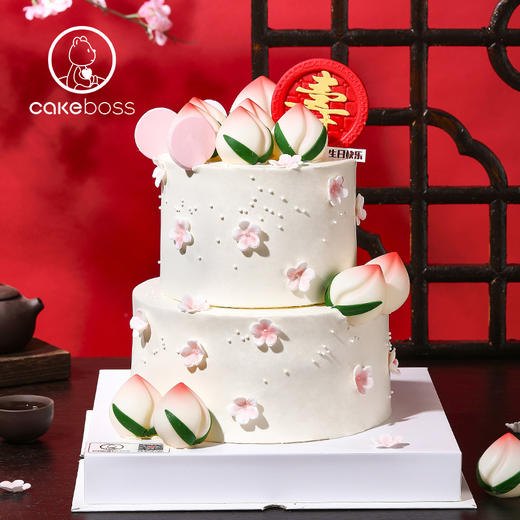 仙桃贺寿水果奶油生日蛋糕 商品图5