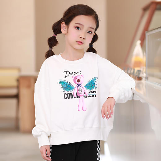 【2025反季抄底清仓】龙之涵 宽松短款系列卫衣 女童飞翔梦印花 秋冬时尚百搭童装 婴幼儿A类标准 商品图7