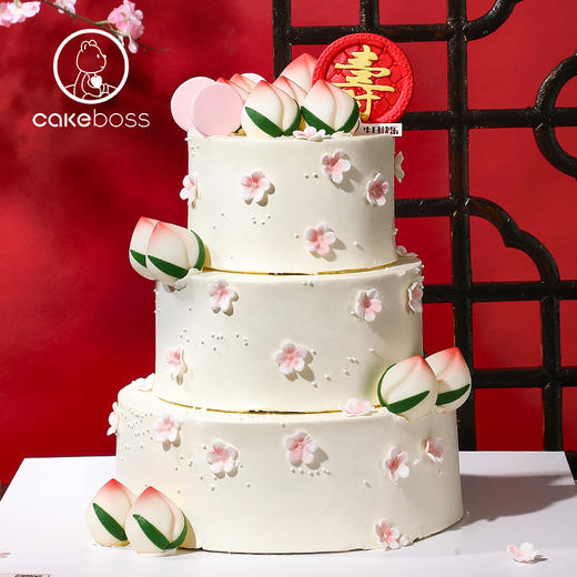 仙桃贺寿水果奶油生日蛋糕 商品图6