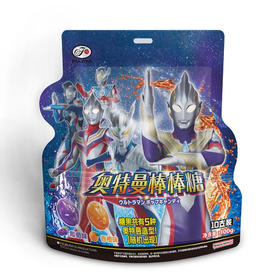 100g不二家奥特曼棒棒糖（香橙+葡萄味）