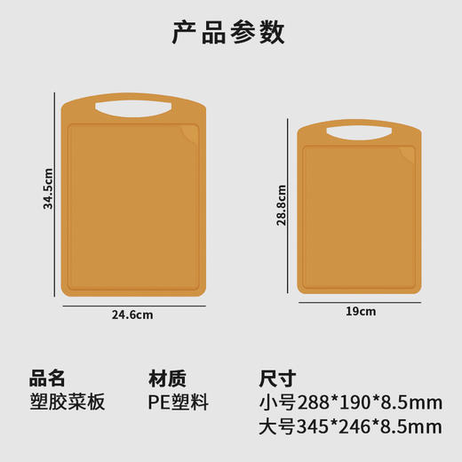 美国 CUTTING BOARD 加厚塑料砧板 家用厨房切菜板 商品图3