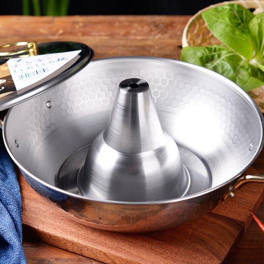 日本进口吉川 雪月亭 老式不锈钢火锅 25㎝ 日式寿喜锅涮菜羊肉专用 商品图7