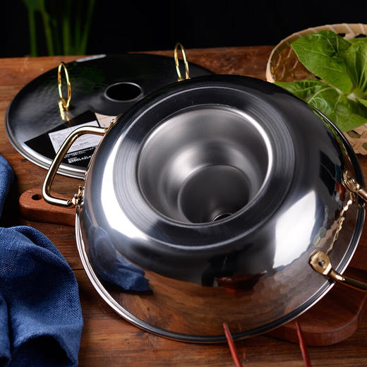 日本进口吉川 雪月亭 老式不锈钢火锅 25㎝ 日式寿喜锅涮菜羊肉专用 商品图10