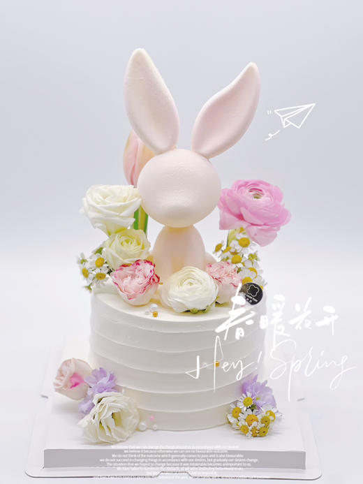花园兔 · 应季鲜花奶油蛋糕 （奶油霜抹面） 商品图0