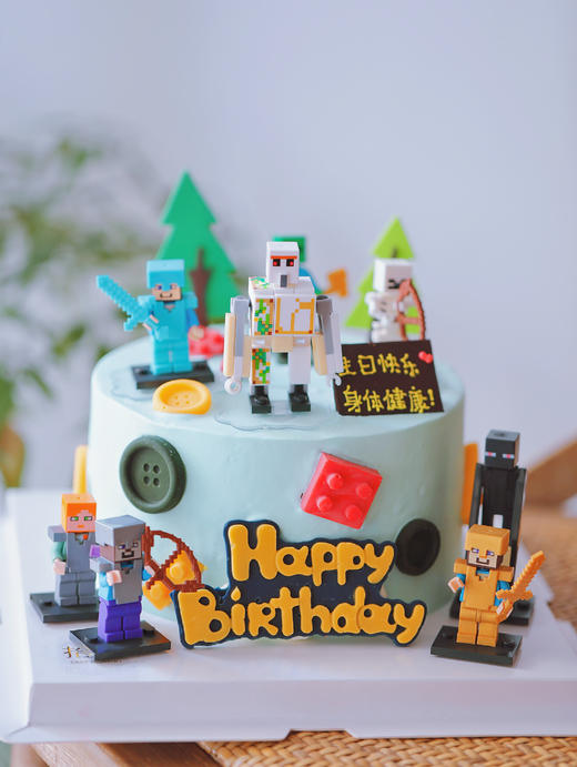 「我的世界·游戏」积木蛋糕·100%动物奶油（附图6寸·提前3小时预订） 商品图1