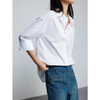 333604044棉仓-初棉OL风80s纯棉长袖白色衬衫女 微磨毛内搭气质长绒棉衬衣 商品缩略图6
