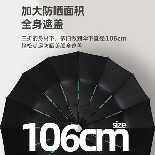 【全新12骨双龙骨】全自动折叠两用晴雨伞【192-1】 商品图12