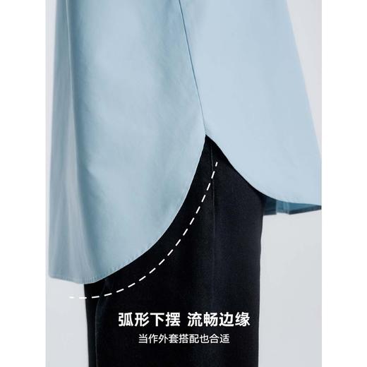 333604044棉仓-初棉OL风80s纯棉长袖白色衬衫女 微磨毛内搭气质长绒棉衬衣 商品图3