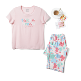 【印花莫代尔】SCHIESSER舒雅童装女童短袖七分裤家居套装  95%莫代尔5%氨纶180g   3F/20862H