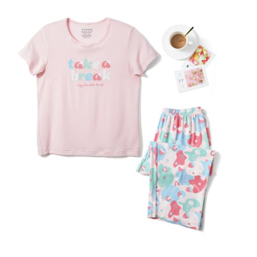 【印花莫代尔】SCHIESSER舒雅童装女童短袖七分裤家居套装  95%莫代尔5%氨纶180g   3F/20862H 商品图0