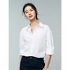 333604044棉仓-初棉OL风80s纯棉长袖白色衬衫女 微磨毛内搭气质长绒棉衬衣 商品缩略图1