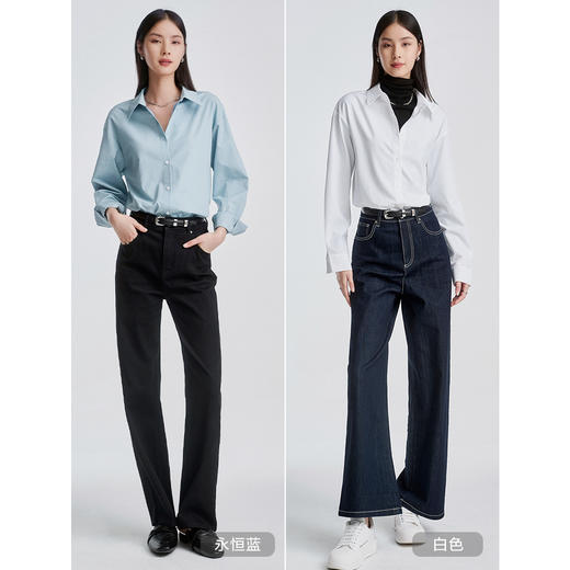 333604044棉仓-初棉OL风80s纯棉长袖白色衬衫女 微磨毛内搭气质长绒棉衬衣 商品图4