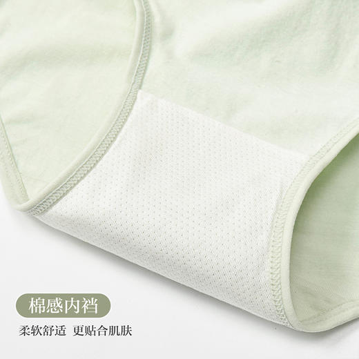 洁丽雅4条装中腰纯棉女士内裤简约舒适双层纯棉内裆内裤女 商品图3