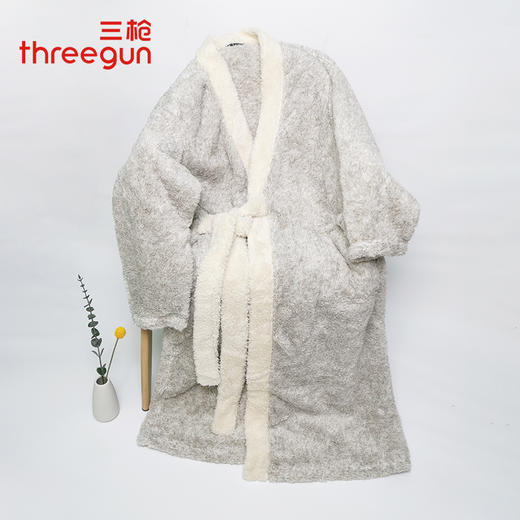 Threegun三枪 【阳离子舒棉绒】开襟男士家居睡袍晨袍-70445A011 商品图1