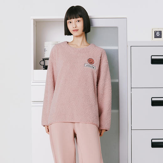 Threegun三枪 【小泰迪绒】圆领女士长袖上衣家居服睡衣-24020A011 商品图5