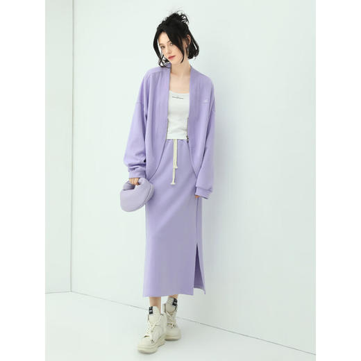 COCOBELLA糖果色半身裙女通勤休闲开叉长裙HS106 商品图1