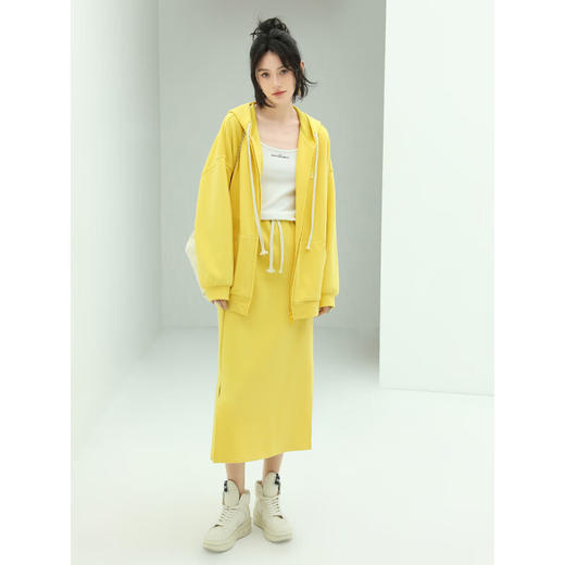 COCOBELLA糖果色半身裙女通勤休闲开叉长裙HS106 商品图0