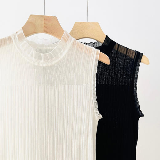 【叠穿神器】雾感蕾丝边打底针织背心H231090858 商品图1