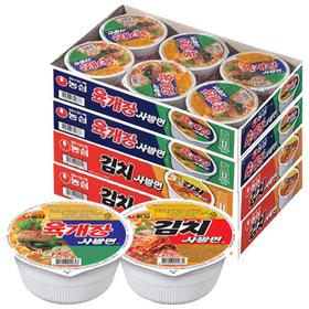 농심 육개장사발면x12+김치사발면x12