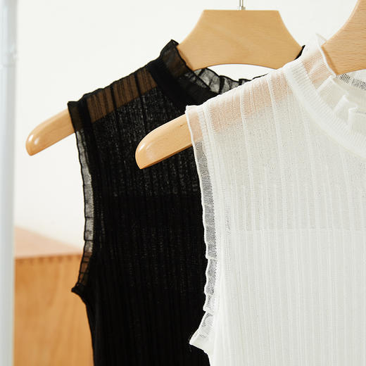 【叠穿神器】雾感蕾丝边打底针织背心H231090858 商品图2