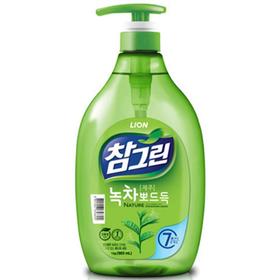 真绿色绿茶洗洁精1kg참그린 녹차 뽀드득 주방세제