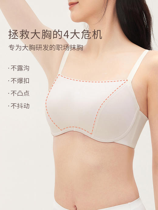 【买三免一】奶糖派大杯文胸独白无痕抹胸大胸显小聚拢防下垂防走光内搭内衣女 商品图2