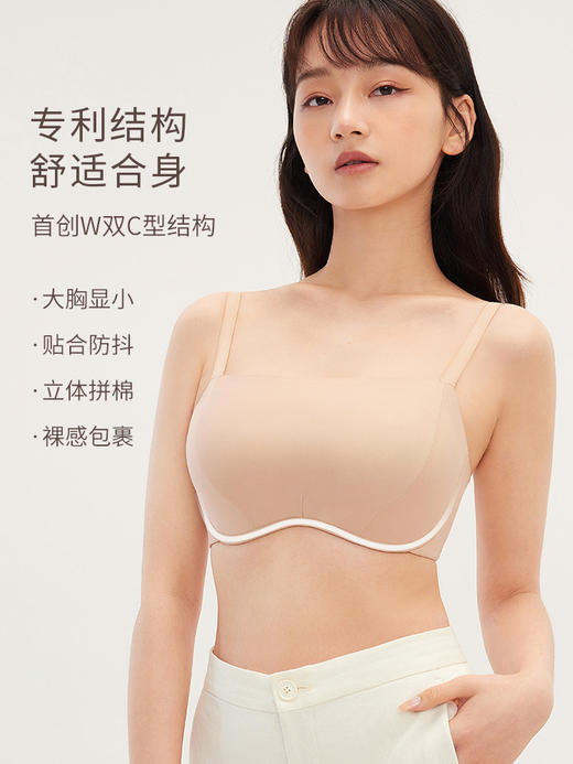 【买三免一】奶糖派大杯文胸独白无痕抹胸大胸显小聚拢防下垂防走光内搭内衣女 商品图1