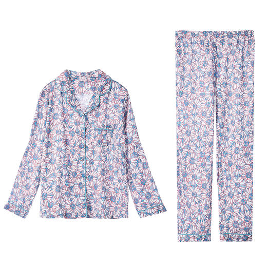 都市丽人女士薄款丝质家居服长款睡衣LH35A2 商品图5
