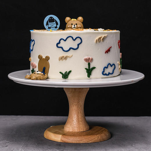 手绘熊孩子奶油蛋糕 商品图2