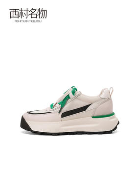 西村名物小白鞋女真皮2022春新款松糕休闲鞋百搭老爹鞋增高11091