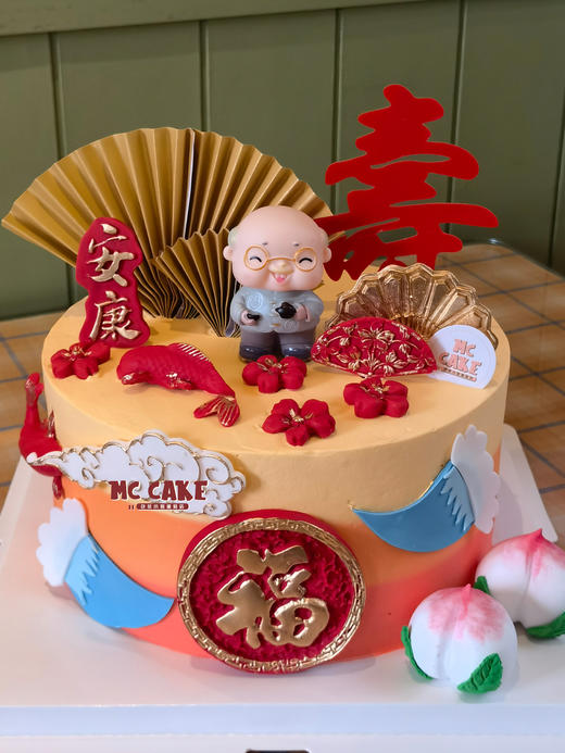 新中国风祝寿蛋糕 商品图1