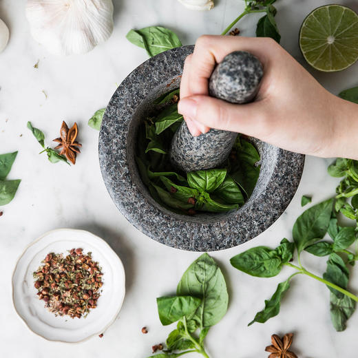 摩登主妇石臼捣药杵家用捣蒜器擂钵蒜臼子研磨捣碎器老式蒜泥神器 商品图0