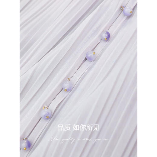 COCOBELLA重工压褶流苏雪纺衫玉石手缝扣气质V领遮阳罩衫LC47 商品图3