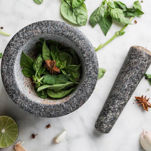 摩登主妇石臼捣药杵家用捣蒜器擂钵蒜臼子研磨捣碎器老式蒜泥神器 商品图1