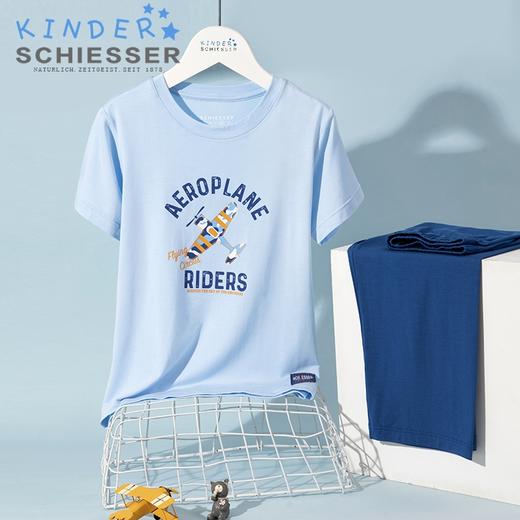 【印花莫代尔】SCHIESSER舒雅儿童睡衣2023春夏新款莫代尔男童卡通短袖七分裤家居服套装3B-20830H 商品图0