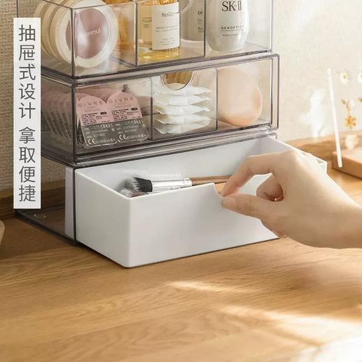 【清仓】懒角落化妆品收纳盒桌面梳妆台护肤品镜柜置物盒口红化妆刷抽屉式盒子 商品图3