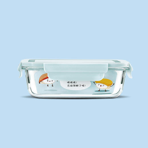多种规格 岩蓝玻璃保鲜盒长方形透明食品收纳盒储物冷藏盒可微 波炉盒子便当碗 商品图2